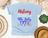 History Began On 4th July 1776 graphic tee in Chambray