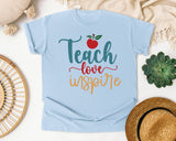Teach Love Inspire Script graphic tee in Chambray