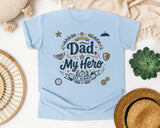 Dad My Hero graphic tee in Chambray