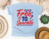Free To Sparkle Red graphic tee in Chambray