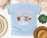 I Love My Class A Latte graphic tee in Chambray