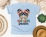 100 Days Smarter Messy Bun graphic tee in Chambray