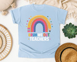 Bruh We Out Teachers Rainbow graphic tee in Chambray