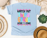 Watch Out Third Grade Here I Come graphic tee in Chambray