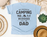 My Favorite Camping Buddies Call Me Dad Grey graphic tee in Chambray