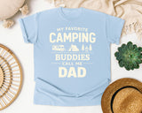 My Favorite Camping Buddies Call Me Dad White graphic tee in Chambray