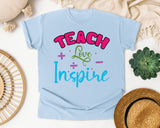 Teach Love Inspire Math graphic tee in Chambray