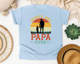 World's Best Papa Ever graphic tee in Chambray