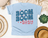 Boom Boom Baby graphic tee in Chambray