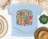 Best Teacher Ever Grey 2 graphic tee in Chambray