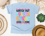 Watch Out Second Grade Here I Come graphic tee in Chambray