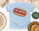 Patriotic Hot Dog graphic tee in Chambray