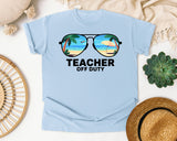 Teacher Off Duty Sunglasses graphic tee in Chambray