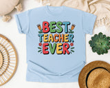 Best Teacher Ever Grey 3 graphic tee in Chambray