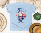 Uncle Sam With Heart graphic tee in Chambray