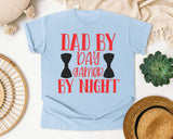 Dad By Day Gamer By Night White 3 graphic tee in Chambray