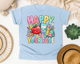 Happy To See Your Face Books graphic tee in Chambray