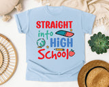 Straight Into High School Eraser graphic tee in Chambray