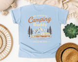 My Favorite Camping Buddy Calls Me Dad graphic tee in Chambray