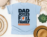 Dad Jokes Fuel Family White 2 graphic tee in Chambray