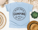 The Best Dads Go Camping Grey graphic tee in Chambray