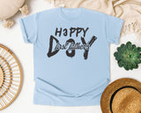 Happy First Father's Day Grey graphic tee in Chambray