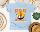 I Have Two Titles Dad And Step Dad graphic tee in Chambray