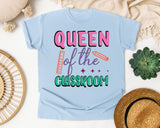 Queen Of The Classroom graphic tee in Chambray
