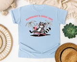 Somebody's Feral Dad graphic tee in Chambray