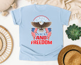 I'm Here For The Snacks And Freedom graphic tee in Chambray