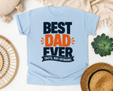 Best Dad Ever Facts Not Opinions Blue graphic tee in Chambray