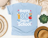 Happy 100th Day Of School Pencil graphic tee in Chambray
