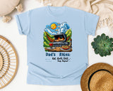 Dad's Rules Eat Grill Chill Nap Repeat Grey graphic tee in Chambray