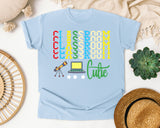 Classroom Cutie Stacked graphic tee in Chambray