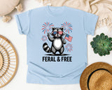 Feral And Free Grey 2 graphic tee in Chambray