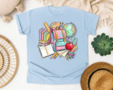 Backpack And Books graphic tee in Chambray