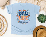Dad Life Embracing The Chaos And The Joy graphic tee in Chambray