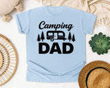 Camping Dad White graphic tee in Chambray