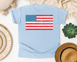 American Flag graphic tee in Chambray