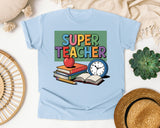Super Teacher graphic tee in Chambray