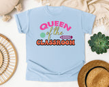 Queen Of The Classroom Retro graphic tee in Chambray