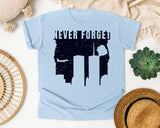 Never Forget White 8 graphic tee in Chambray