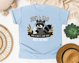 Just A Dad Who Always Came Back With The Milk Brown graphic tee in Chambray
