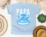 Papa The Only Man Who Loves Me Unconditionally White graphic tee in Chambray