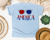 America Grey 4 graphic tee in Chambray