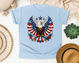 Patriotic Eagle Emblem graphic tee in Chambray
