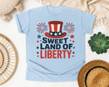 Sweet Land Of Liberty Red 4 graphic tee in Chambray