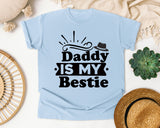 Daddy Is My Bestie Black graphic tee in Chambray
