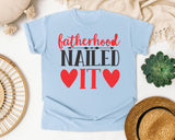 Fatherhood Nailed It White 3 graphic tee in Chambray