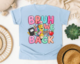 Bruh We Back Pencil graphic tee in Chambray
